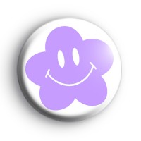 Flower Happy Face Purple Badge thumbnail