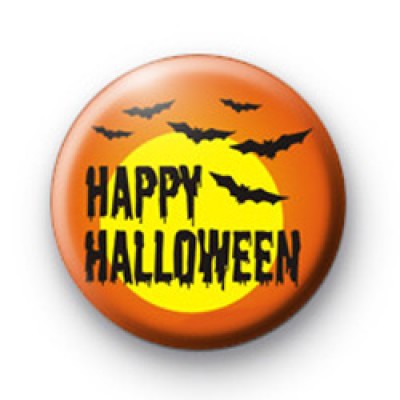 Spooky Happy Halloween Orange Badge