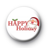 Happy Holidays Cute Santa Badge