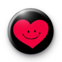 Happy Pink Love Heart Badge
