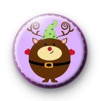 Happy Reindeer Christmas Badges
