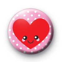 Heart Smiley Face Pink Badges