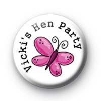 Custom Butterfly Hen Party Badges