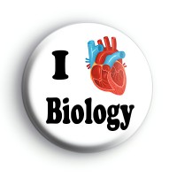 I Love Biology Anatomical Heart Badge