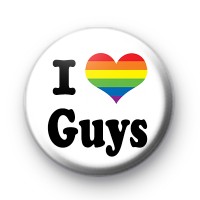 Rainbow Heart I Love Guys Button Badges