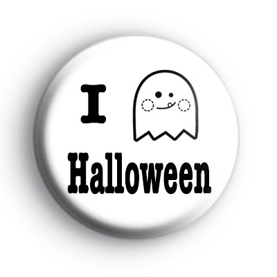 I Love Halloween Ghost Badge