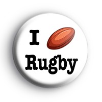 I Love Rugby Ball Badge