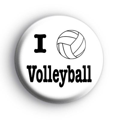 I Love Volleyball Badge medium