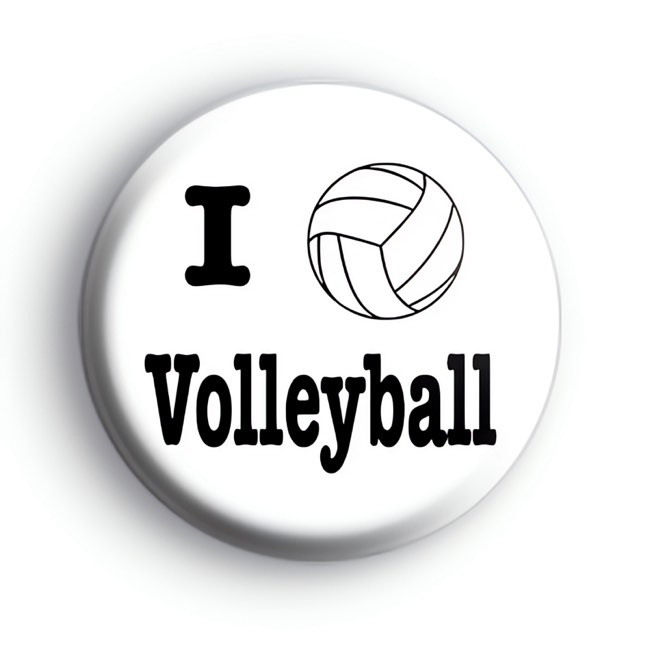 I Love Volleyball Badge