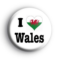 I Love Wales Flag Heart Badge thumbnail