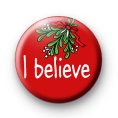 Red I Believe Christmas Badge
