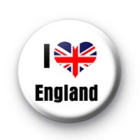 I Love England Button Badges