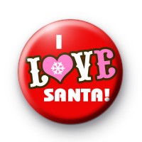 I Love Santa Snowflake Heart Badge thumbnail