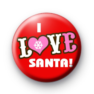 I Love Santa Snowflake Heart Badge medium