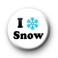 I Love Snow Button Badge