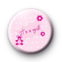 It's a Girl Baby Pink Badges