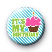 Its My Birthday Pink Cupcake Badges