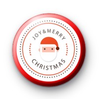 Santa Joy and Merry Christmas Button Badge