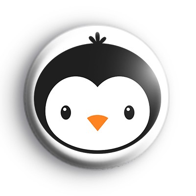 King Penguin Face Button Badge