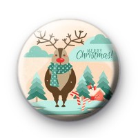 Reindeer in Lapland Button Badge