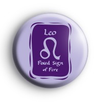 Zodiac Symbol Leo Button Badge