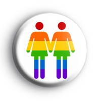 Lesbian Rainbow Pride Couple Badge thumbnail