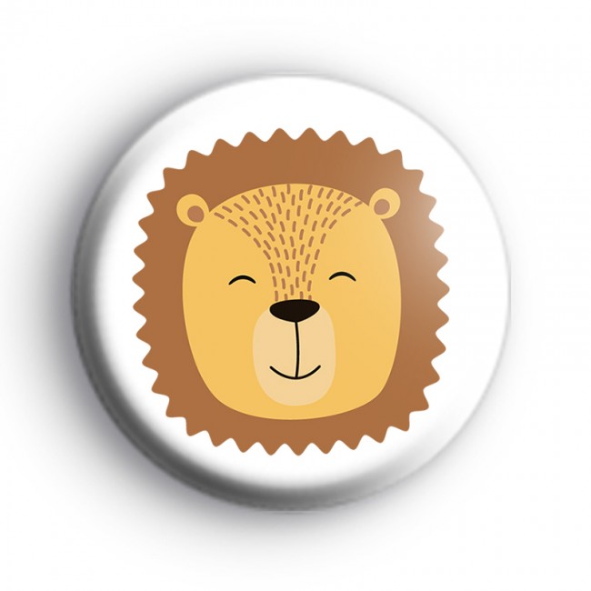 Lions Head Big Cat Button Badge