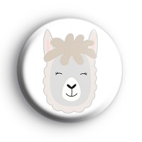 Cute Llama Face Badge