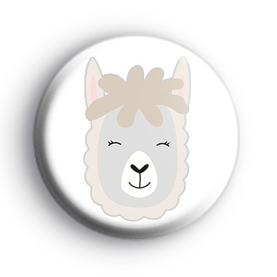 Cute Llama Face Badge medium