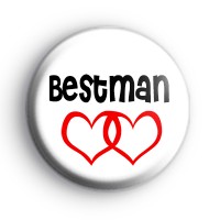 Red Love Hearts Bestman Badges thumbnail