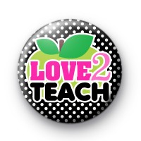 Love 2 Teach Green Apple Badge