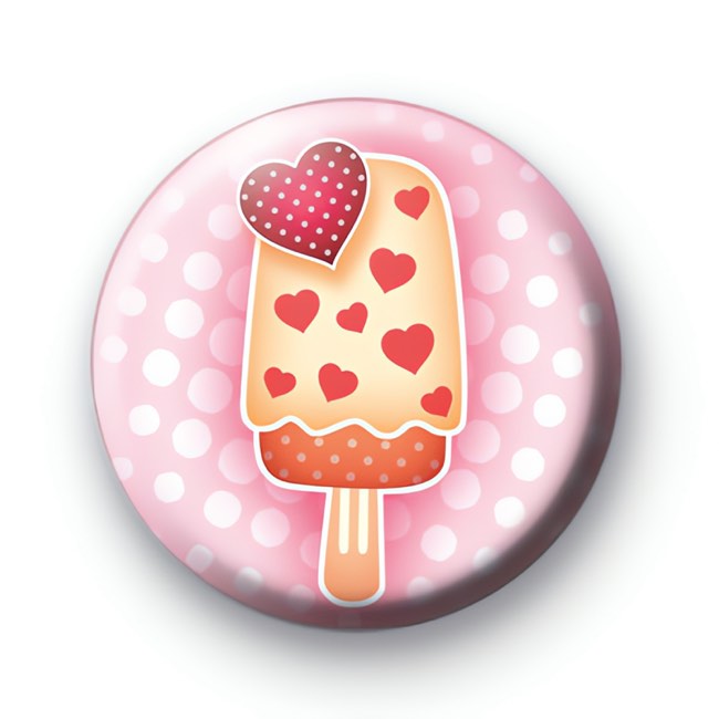 Love Heart Lolly Pop Badge