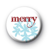 Red Merry Button Badge