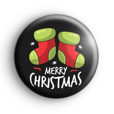 Black Merry Christmas Stockings Badge