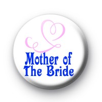 Mother of the Bride Pink Hearts Badge thumbnail