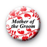 Red Floral Pattern Mother of the Groom Badges