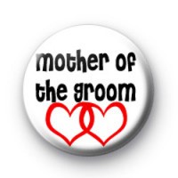 Red Love Hearts Mother of the Groom Badges