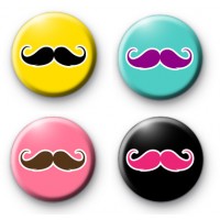 Set of 4 Moustache Badges Movember