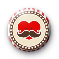 Moustache Heart Button Badges thumbnail