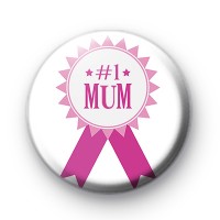 Number 1 Mum Pink Ribbon Badge thumbnail