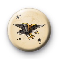 Old School Golden Eagle Tattoo Button Badges