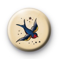 Old School Swallow Tattoo Button Badges