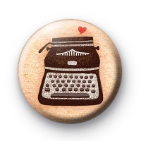 Old Typewriter Love Button Badges