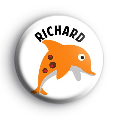 Dolphin Orange Custom Name Badge medium