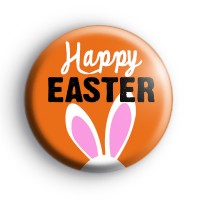 Orange Happy Easter Bunny Badge