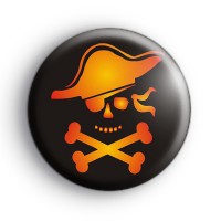 Orange Pirate Skull Badge