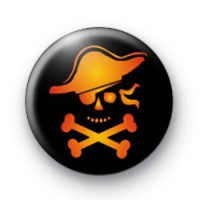 Orange Pirate Skull Badge