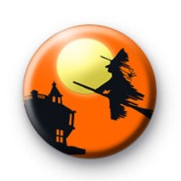 Orange Halloween Witch Badge