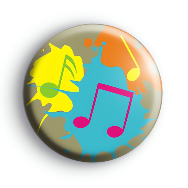 Paint Splash Musical Notes Badge