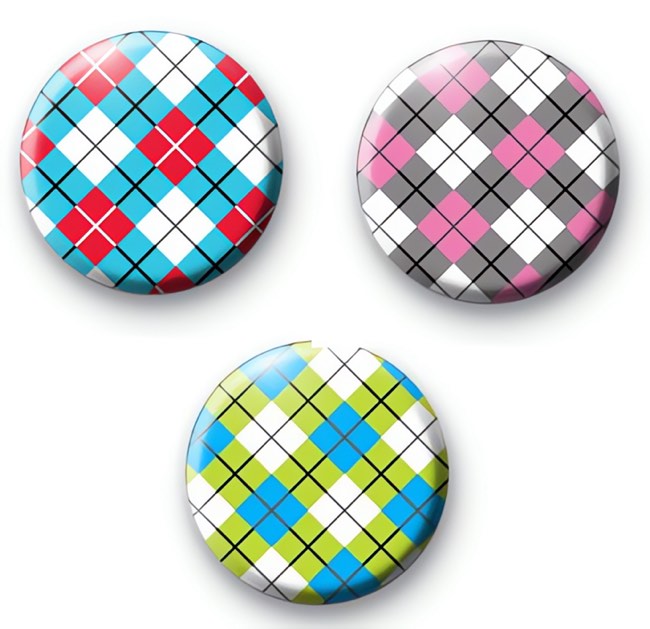 Set of 3 Argyll Pattern Badge Pack